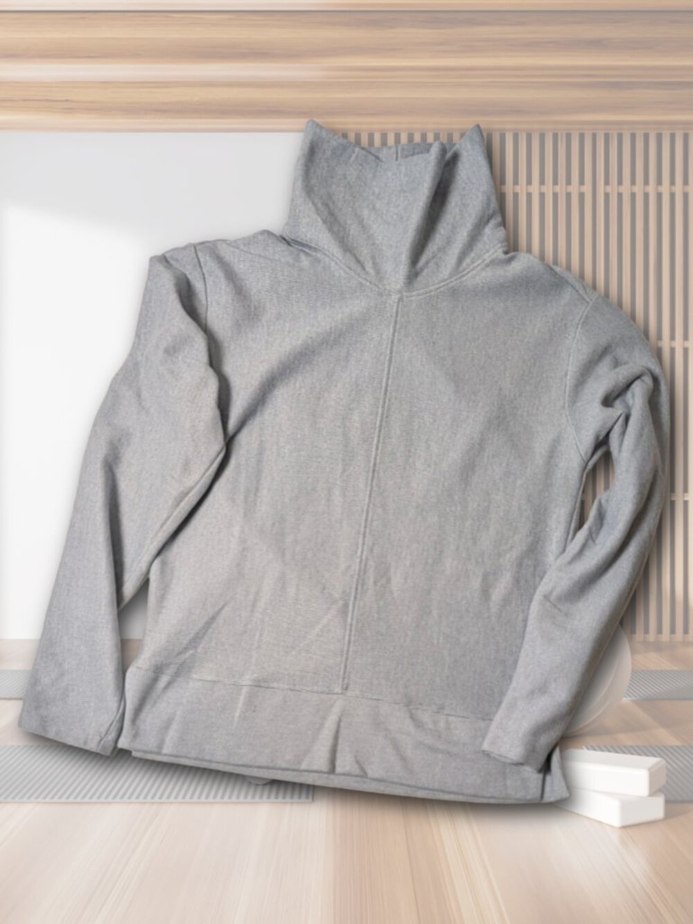 Vintage Y2K sz S Reebok RBK Funnel Neck Sweatshirt Grey Athleisure Top